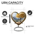 thumbnail image 3 of Yatskia Flying Golden Trumpet Little Funeral Keepsake Urns for Human Ashes Adult Male and Female, Large Cremation Urn for Ashes Adult Dad, (Heart 8 Inch and 3 Inch), 3 of 8