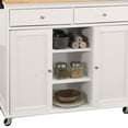 thumbnail image 3 of ACME Tullarick 2-Drawer Wooden Mobile Kitchen Island in Natural and White, 3 of 5