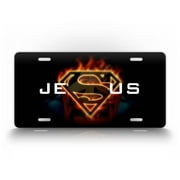 Jesus Superhero License Plate Christian Novelty Superman Auto Tag