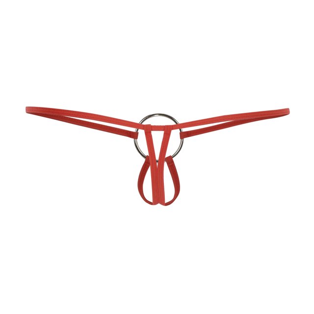TSADFHJI Ensemble de Lingerie Sans Entrejambe pour Femmes Goût sous-Vêtements Sangle Chaîne Perlée Aguichant String Taille Unique Rouge