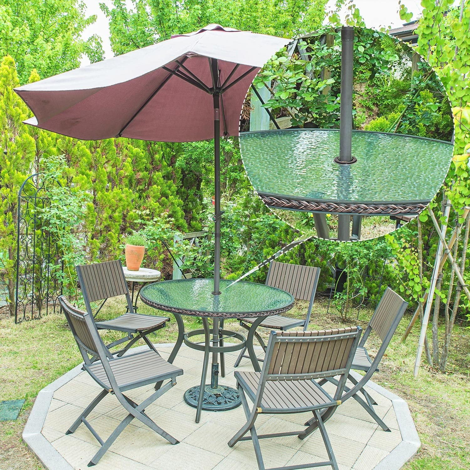 4 PCS 2 Inch Patio Table Umbrella Hole Ring and Cap Set Standard Size Umbrella Thicker Hole Ring Plug and Cap Set Black Walmart