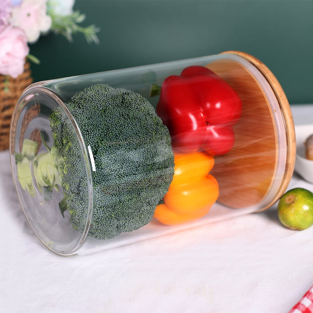 Set of 2 Large Glass Food Storage jar, 100 FL OZ (3000ml) Glass Flour Canister with Airtight Bamboo Lids for Kitchen Corner, BPA-Free Rice Container