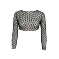 thumbnail image 6 of Lamuusaa Women Crop Top, Long Sleeve Sequined Beaded See-through Ladies T-shirt for Club Party, 6 of 8