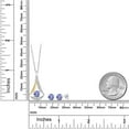 thumbnail image 2 of Gem Stone King 1.47 Ct Blue Tanzanite E-F Lab Grown Diamond 925 Silver and 10K Yellow Gold Pendant and Earrings Jewelry Set, 2 of 3
