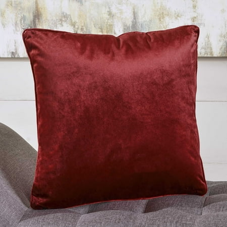 Noble House Isla Velvet Pillow, Single, Berry