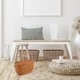 thumbnail image 2 of MERRYHAPY Light Brown Imitation Rattan Storage Basket with Round Handle for Home Use, 2 of 5