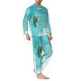 thumbnail image 2 of Naloa Tranquil Ocean Canoe Journey Men’s Pajamas Set - Long Sleeve Button Down Sleep Shirt and Pajama Bottoms Sleepwear Set-Medium, 2 of 7