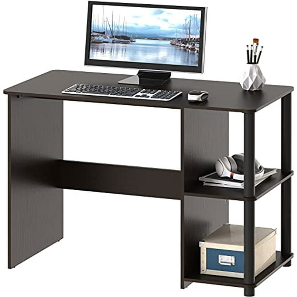 SHW Cyrus 35Inch Desk with Shelves, Espresso