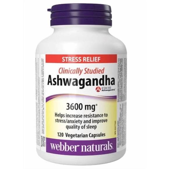 webber naturals Ashwagandha 3,600 mg, 120 Vegetarian Capsules