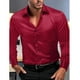 thumbnail image 3 of Ceisia Men's Solid Satin Long Sleeve Dress Shirt with Chest Pocket for Business & Casual Wear Wine L Gifts, 3 of 7