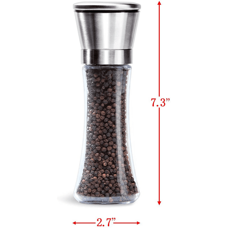 herda Herda Salt and Pepper grinder - Refillable 304 Brushed Stainless  Steel Shaker - Adjustable ceramic Sea Salt & Pepper grinder - T
