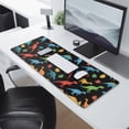thumbnail image 2 of Long Mouse Pads for Desk,Black Cartoon Dinosaurs Colorful Leaves Desk Mats on Top Of Desks, Desk Mouse Pad Extra Large with 3mm Non-Slip Base and Stitched Edge for Gaming,Work,Home 31.5"x11.8", 2 of 5