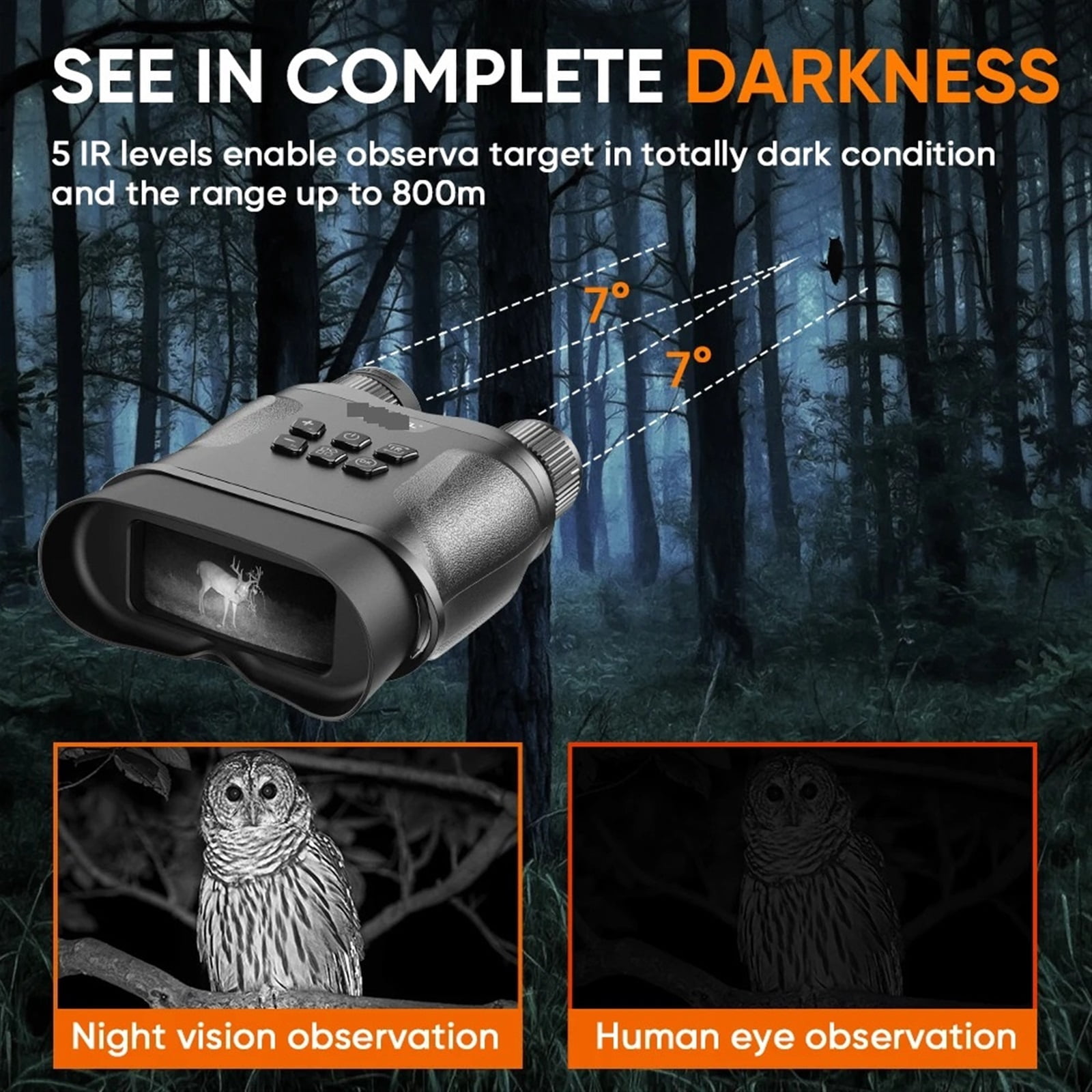 4K Night Vision Binoculars FHD 1080P Digital Infrared Goggles Mil-itary Telescope with 2.3" LCD Screen 32GB Memory Card