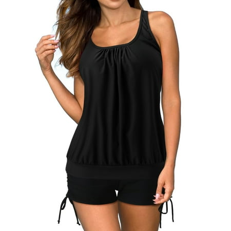Tankini Swimsuits for Women 2 Piece Bathing Suits Tops with Boyshorts Modest Loose Fit Swimwear