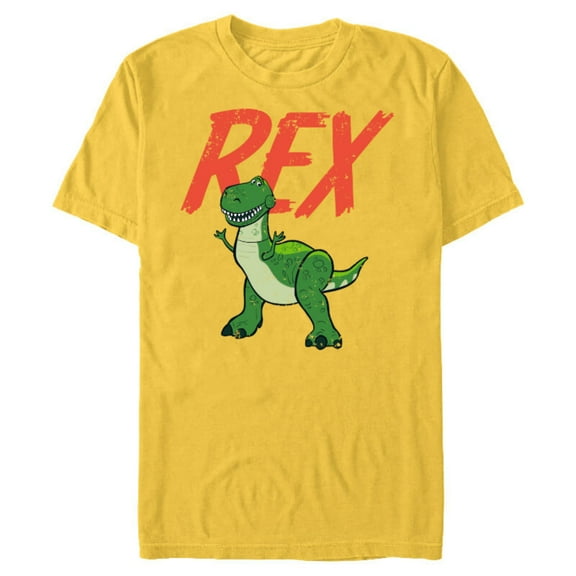 Disney Pixar Toy Story 4 Rex Dinosaur T-Shirt- Short Sleeve Blended T-Shirt for Adults - Customized-Yellow