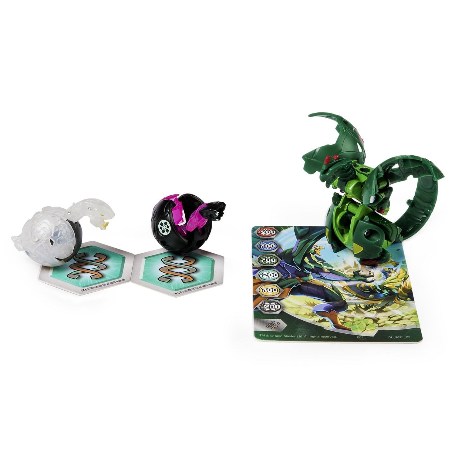 Bakugan Evolutions, Coffret Platinum Power Up Dragonoid avec Nano Scorcher et Siphon, figurine articulée Bakugan True Metal, 2 Nanogan, 2 BakuCores, 2 cartes Maîtrise, jouets pour garçons à partir de