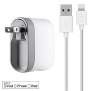 Swivel Charger, 10 Watt, 2.1 Amp, Detachable Lightning Cable