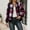 Purple, variant on Casual Plaid Baseball Jacket With Zipper women fall clothes Autumn Winter Outerwear For Daily Commute And Street Style