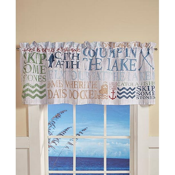 The Lakeside Collection Lakewords Window Valance Walmart Com Walmart Com