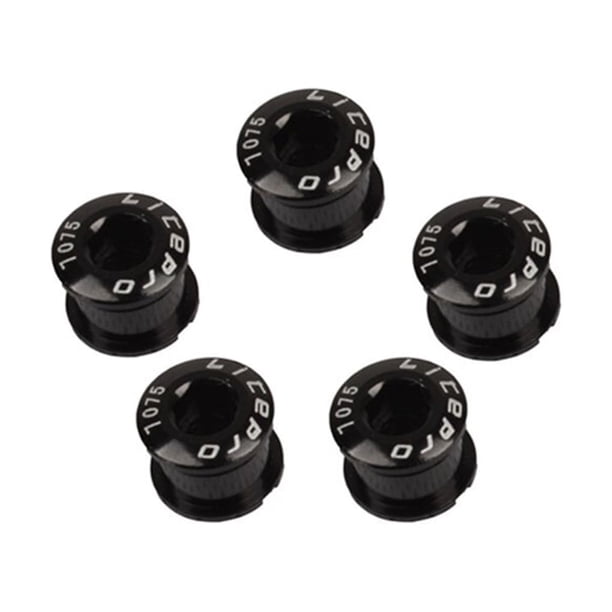 Advancent Pernos universales para rueda de cadena de bicicleta, 5 piezas, tornillos para bielas de aleación de aluminio para bicicleta, Ciclismo Negro
