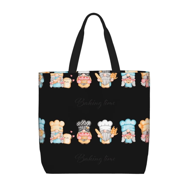 Bingfone Little Chef Gnome Print Large Capacity Single Shoulder Convenient Bag, Waterproof Portable Zipper Shoulder Bag, Suitable for Shopping, School, Work