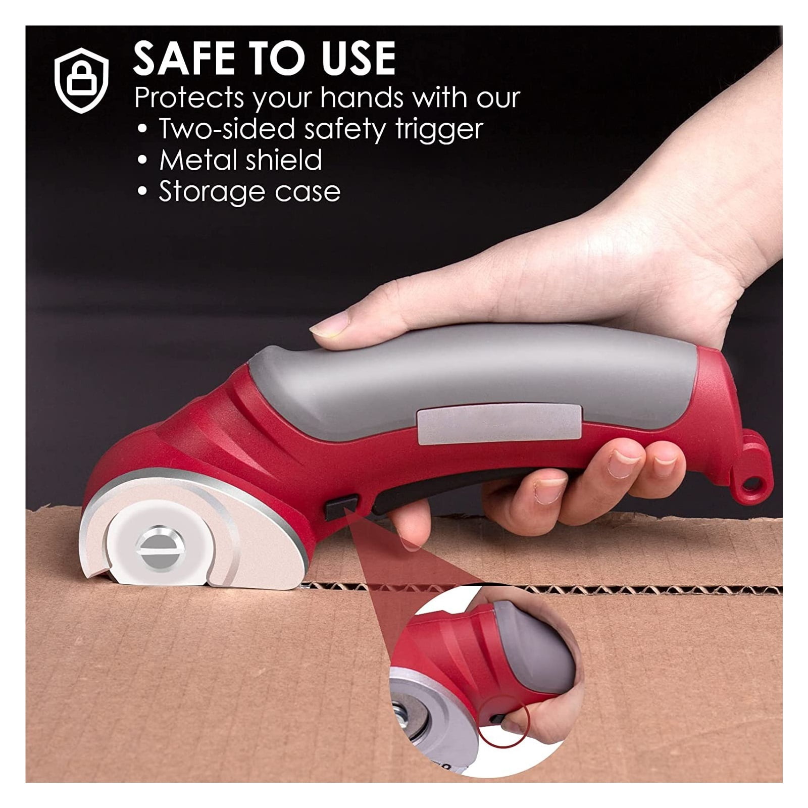 Electric Scissor Portable Cordless Rechargeable Electric Round Scissor Leather Paper Fabric Rotary Cloth Cutter Kit Cutting Tool ,Sharp & Durable