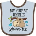 thumbnail image 3 of Inktastic My Great Uncle Loves Me with Sloth and Hearts Boys or Girls Baby Bib, 3 of 4