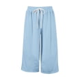 thumbnail image 5 of CPNG Girls Baggy Casual Sweatpants Solid Color Sweat Pants Elastic High Waist Comfortable Cool and Breathable Drawstring Joggers(Sky Blue,12-13 Years), 5 of 6