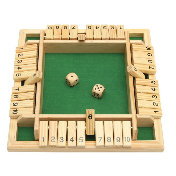 10 Numbers Traditional Wooden Board Game Set Pub Bar Game Family Dice Game Kids and Adults for Shut the Box 8.66 X 8.66 X 1.30 inch