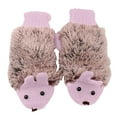 thumbnail image 2 of XZNGL Cartoon Hedgehog Wool Double Layer Thermal Insulation with Finger Weave Gloves, 2 of 7