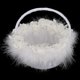 thumbnail image 2 of Lightweight and elegant wedding flower girl basket with white satin decorated candy basket, 2 of 4