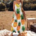 thumbnail image 2 of Lunarable Pineapple Design Sleeveless Dress Woman Fashion Long Dresses Women's Summer Suit Dress 2025, 2 of 7