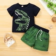 thumbnail image 2 of Younger Tree Baby Boy Summer Outfits Set Kid Dinosaur Short Sleeve T-Shirt Shorts Clothes Set for 5-6T, 2 of 5