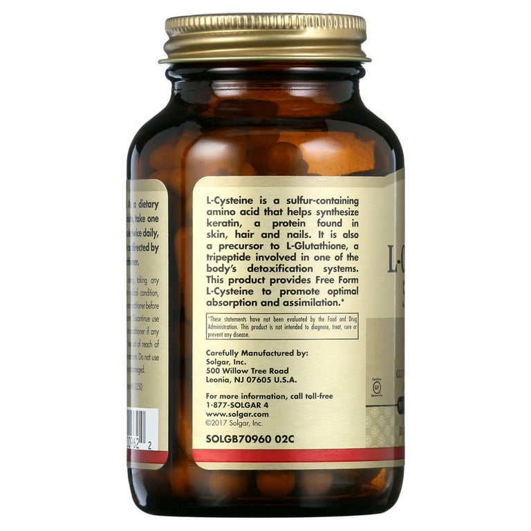 solgar glutathione 500mg Solgar L-Cysteine 500mg, Glutathione Precursor, 90 Vegetarian Capsules
