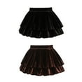thumbnail image 4 of GYRATEDREAM Girls Golden Velvet Pleated Layered Skirt Baby Kids Skater Skirt with Shorts Ruffle Flowy A-line Skirt Teen High Waisted Flared Mini Short Skirts for 2-15 Years, 4 of 4