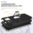thumbnail image 2 of Allytech Hybrid Case for Google Pixel 9 Pro with 360° Rotatable Ring Kickstand, Soft TPU + Rugged PC, Screen Lens Protection Shockproof Anti-Fall Magnetic Car Mount Back Case - Black, 2 of 7