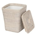 thumbnail image 2 of KOUBOO La Jolla 2 Gallon Handwoven Rattan Wastebasket with Lid, White, 2 of 15