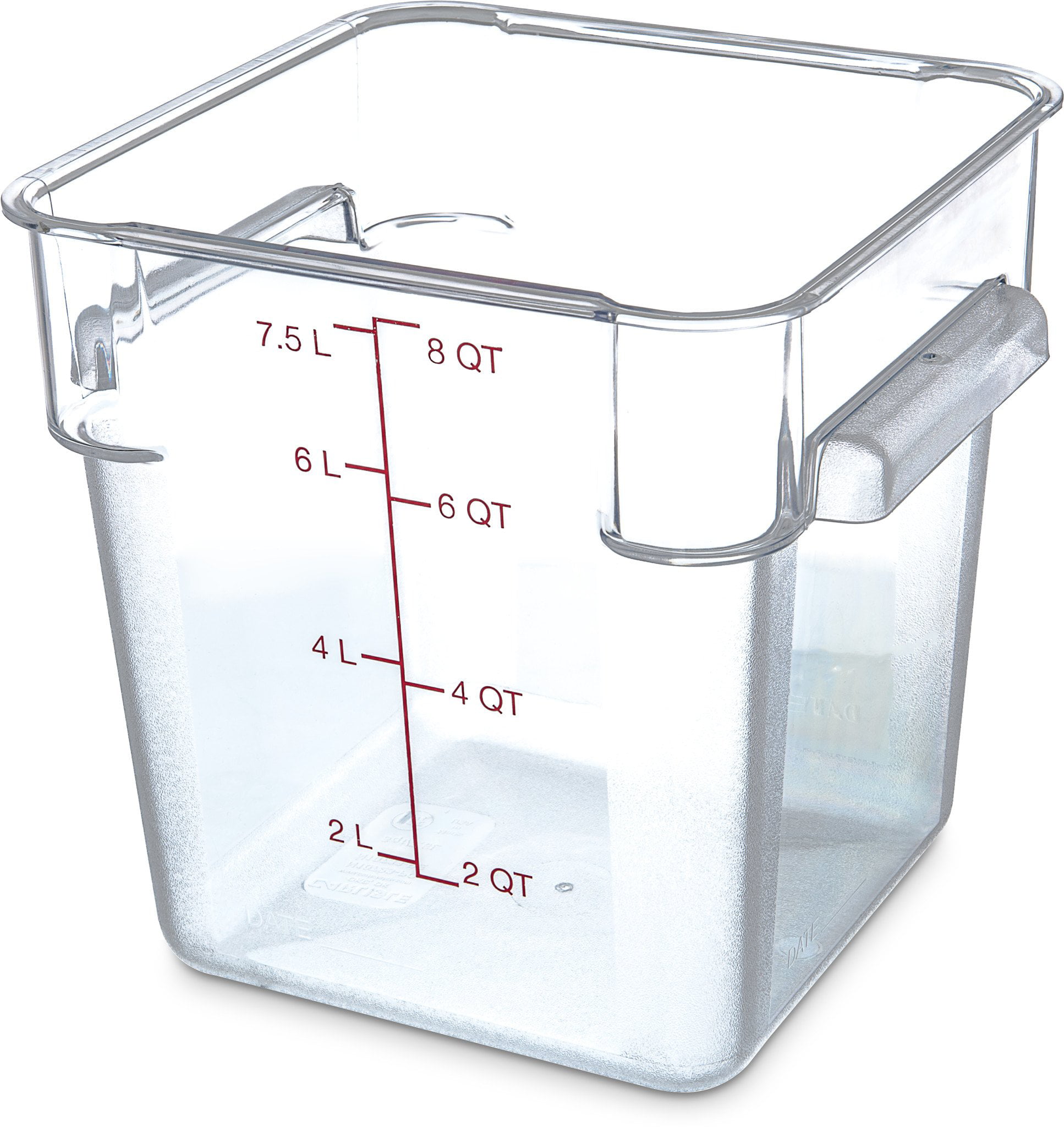 Carlisle 10723-07 8 Qt Clear Square Food Storage Container