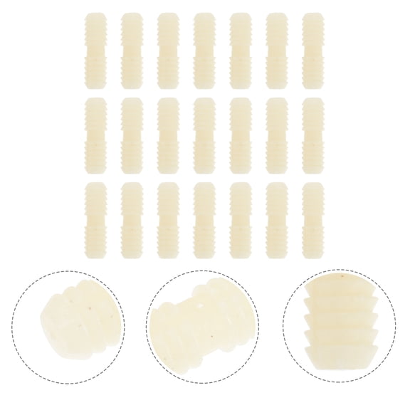 Homoyoyo White Nylon Double-Threaded Furniture Connectors and Fasteners for Secure Home and Office Assembly and Repair