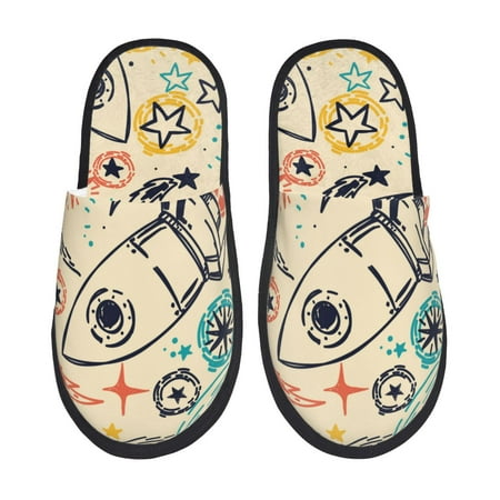 

Tideii Rockets for Home Indoor Cotton Slippers Autumn and Winter EVA Plush Slippers Household Supplies Unisex-Medium