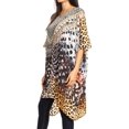 thumbnail image 4 of Sakkas Sira Women's Casual Short Sleeve Loose Pullover Mid-Long Oversize Top Tunic - CTM240-Multi - One Size, 4 of 5