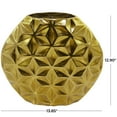 thumbnail image 3 of CosmoLiving by Cosmopolitan 13" Geometric Faceted Gold Aluminum Metal Vase, 3 of 7