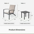 thumbnail image 5 of LAUSAINT HOME 3 Pieces Outdoor Bistro Set,  2 Textilene Chairs and 1 Coffee Table, Beige, 5 of 8