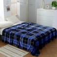 thumbnail image 6 of Flannel Fleece Throw Blanket 50 x 60 Inches, All Season Plaid Blue Blanket for Bed, Couch, Car, 6 of 6