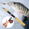 thumbnail image 2 of Solid Carbon Ice Fishing Rod & Red Reel Combo, 2-Section Portable Winter Pole for Lake & River, High Sensitivity Short Rod for Raft Fishing, 2 of 8