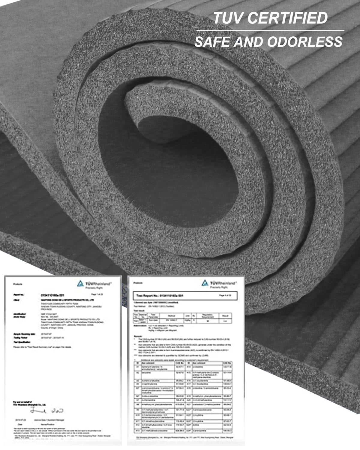 YR Thick Yoga Mat 10mm NBR 78"x35" Wide Exercise Workout Mats Large for Home Gym Floor Fitness Pad, Gray