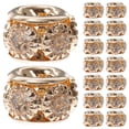 thumbnail image 4 of 100pcs Loose Beads Rhinestone Inlaid Alloy Rondelle Spacer Beads Crafts Findings, 4 of 8