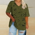 thumbnail image 2 of fatyb Plus Size Tops for Women V Neck Short Sleeve Graphic Tee Casual Loose Summer Womens Tunic Blouses, 2 of 4