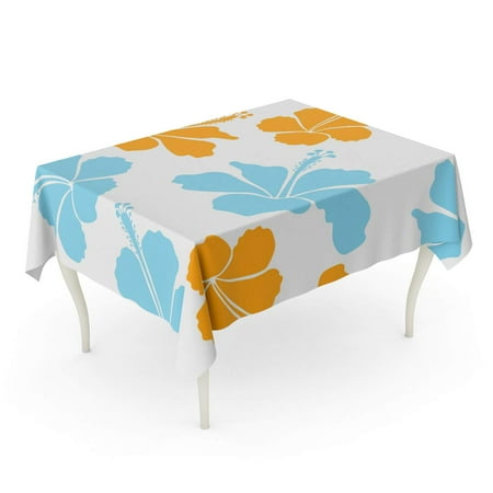 

SIDONKU Creative Universal Floral Pattern in Blue and Orange Colors Tablecloth Table Desk Cover Home Party Decor 52x70 inch