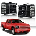 thumbnail image 2 of CROSSDESIGN LED DRL Strip Corner Headlights w/Bulbs Fit for Chevy Silverado 1500 2007-2013/2500 3500&HD 2007-2014/Not Fit 2007 (Old Body) Classic Headlamps, 2 of 10